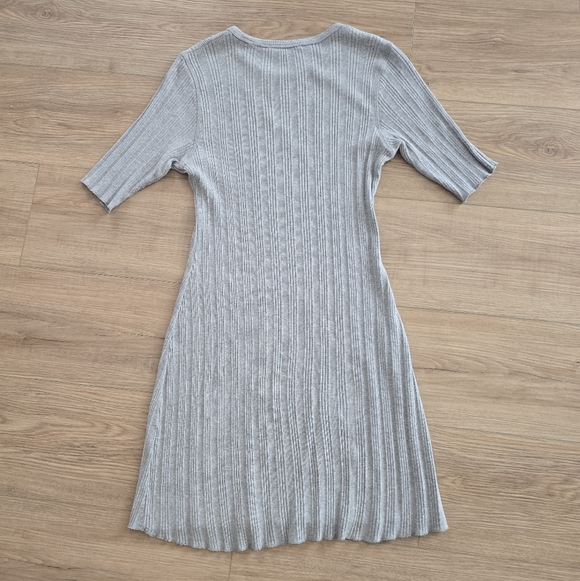 Doen Gray Ribbed Mini Dress Small - Picture 2 of 3